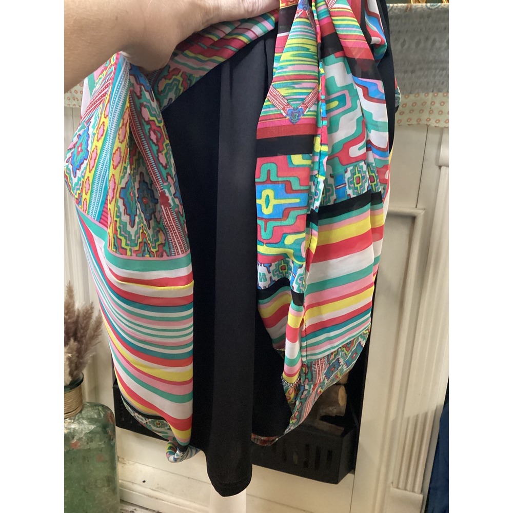 Yetts Los Angeles Womens Multi Color Geometric Print Mixed Media Maxi Dress M - Picture 6 of 6